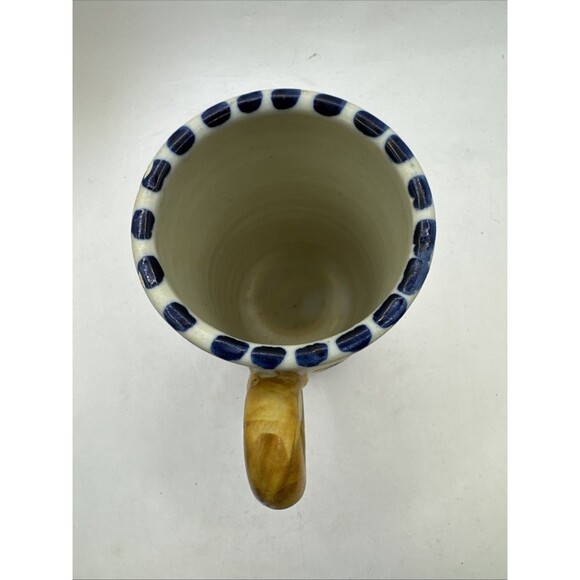 Vintage Handmade Painted From Spain Coffee Tea Mug Cup Flowers Signed - Picture 7 of 8